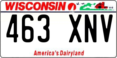 WI license plate 463XNV