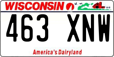 WI license plate 463XNW