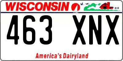 WI license plate 463XNX