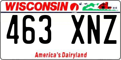 WI license plate 463XNZ