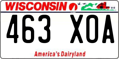 WI license plate 463XOA