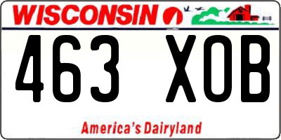 WI license plate 463XOB