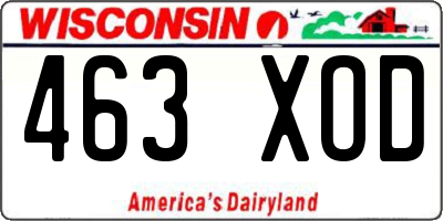 WI license plate 463XOD