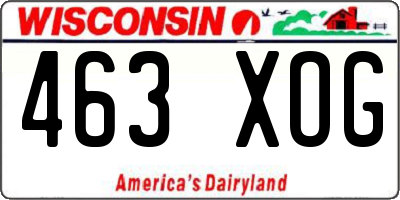 WI license plate 463XOG