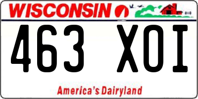WI license plate 463XOI