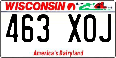 WI license plate 463XOJ
