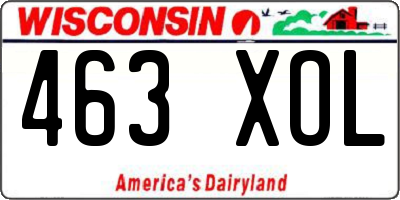 WI license plate 463XOL