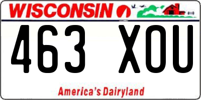WI license plate 463XOU