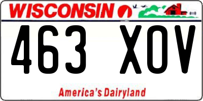 WI license plate 463XOV