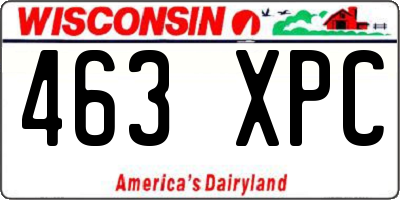 WI license plate 463XPC
