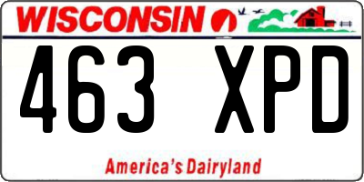 WI license plate 463XPD