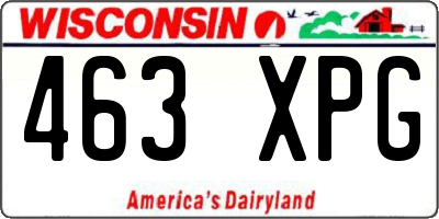 WI license plate 463XPG