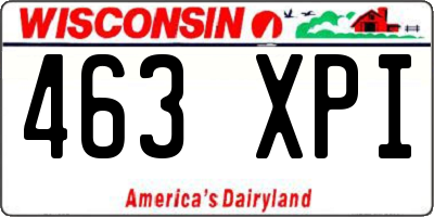 WI license plate 463XPI