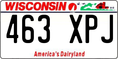 WI license plate 463XPJ