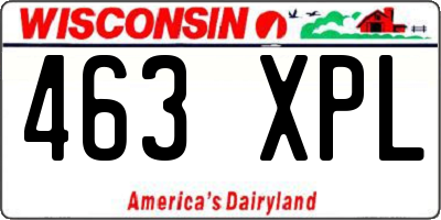 WI license plate 463XPL