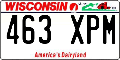WI license plate 463XPM