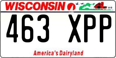 WI license plate 463XPP