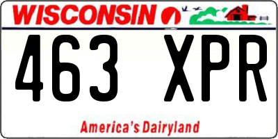 WI license plate 463XPR
