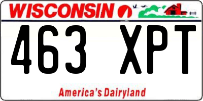 WI license plate 463XPT