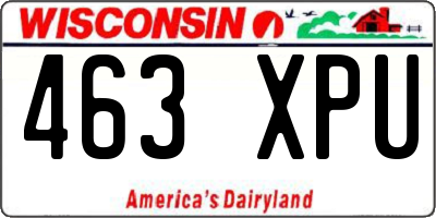 WI license plate 463XPU