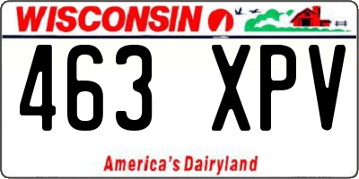 WI license plate 463XPV