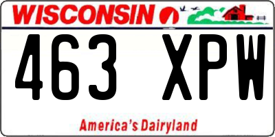 WI license plate 463XPW