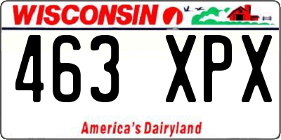 WI license plate 463XPX