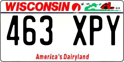 WI license plate 463XPY