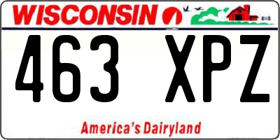 WI license plate 463XPZ