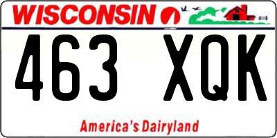 WI license plate 463XQK