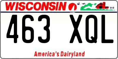 WI license plate 463XQL
