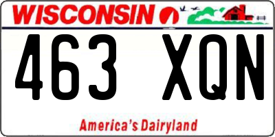 WI license plate 463XQN