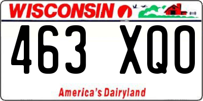 WI license plate 463XQO