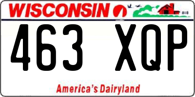 WI license plate 463XQP