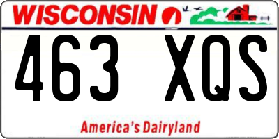 WI license plate 463XQS