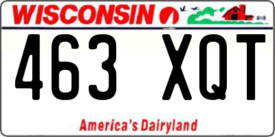 WI license plate 463XQT