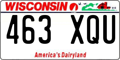WI license plate 463XQU