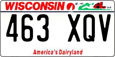 WI license plate 463XQV