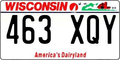 WI license plate 463XQY