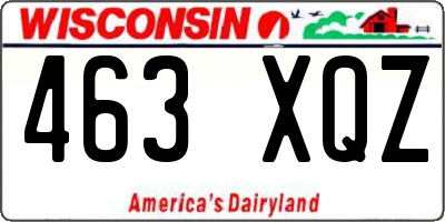 WI license plate 463XQZ