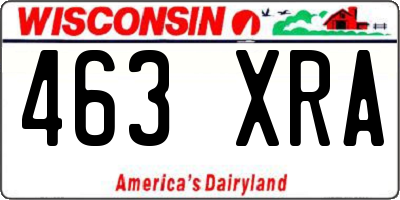 WI license plate 463XRA
