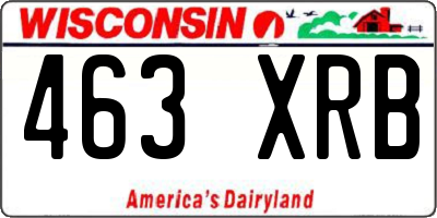 WI license plate 463XRB