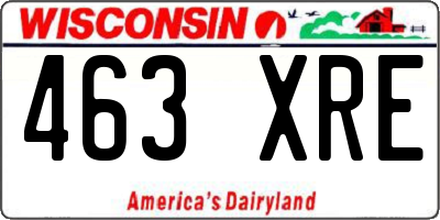 WI license plate 463XRE