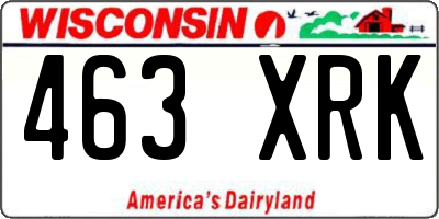WI license plate 463XRK