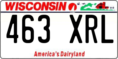 WI license plate 463XRL