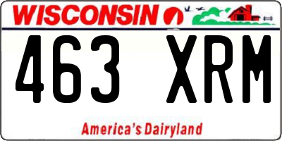 WI license plate 463XRM