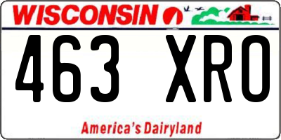 WI license plate 463XRO