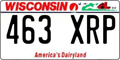 WI license plate 463XRP
