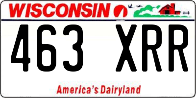 WI license plate 463XRR
