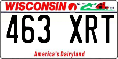 WI license plate 463XRT